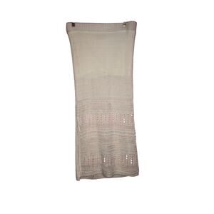 💥NWT Uncharted Threads cream crochet knit beachwear skirt size medium